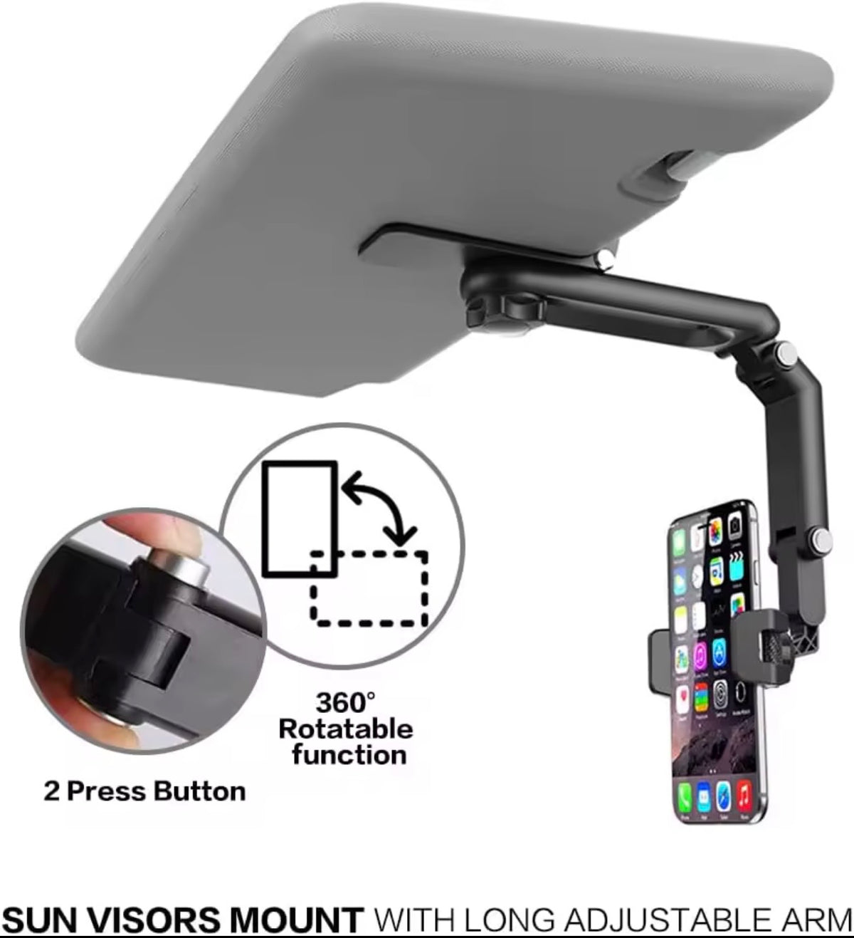 VEYA™ 360° Rotating Car Sun Visor Phone Holder
